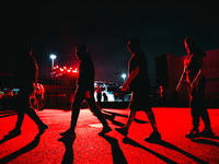 Lazza performs live during the Locura Opera N. 1 Tour at Piazzale Angelo Moratti in front of San Siro Stadium in Milan, Italy, on September...