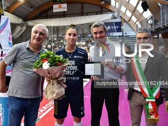 Recognition for #5 Ilaria Spirito of Chieri '76, Olympic gold medalist in Paris 2024, during the International Trophy ''Una squadra per un s...