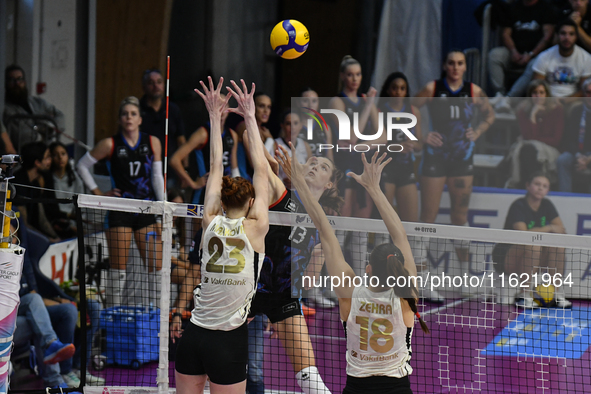 Lucille Giquel of Chieri '76 is in action during the International Trophy ''Una squadra per un sorriso,'' Final 1st-2nd place match between...