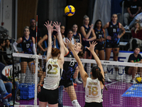 Lucille Giquel of Chieri '76 is in action during the International Trophy ''Una squadra per un sorriso,'' Final 1st-2nd place match between...