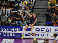 Lucille Giquel of Chieri '76 is in action during the International Trophy ''Una squadra per un sorriso,'' Final 1st-2nd place match between...