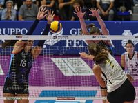 Kiera Van Ryk of VakifBank Spor Kulubu is in action during the International Trophy ''Una squadra per un sorriso,'' Final 1st-2nd place matc...