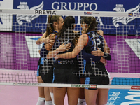 Reale Mutua Fenera Chieri '76 celebrates a point during the team's International Trophy ''Una squadra per un sorriso,'' Final 1st-2nd place...