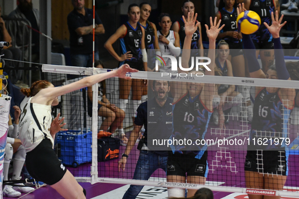 Marina Markova of VakifBank Spor Kulubu is in action during the International Trophy ''Una squadra per un sorriso,'' Final 1st-2nd place mat...