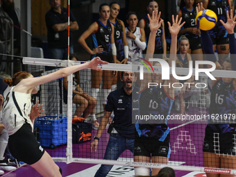 Marina Markova of VakifBank Spor Kulubu is in action during the International Trophy ''Una squadra per un sorriso,'' Final 1st-2nd place mat...