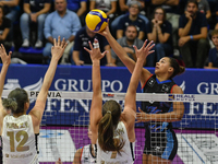 Avery Skinner of Chieri '76 is in action during the International Trophy ''Una squadra per un sorriso,'' Final 1st-2nd place match between R...