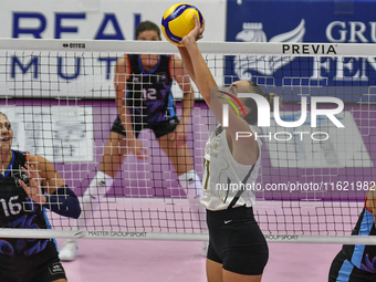 #11 Sila Caliskan of VakifBank Spor Kulubu is in action during the International Trophy ''Una squadra per un sorriso,'' Final 1st-2nd place...