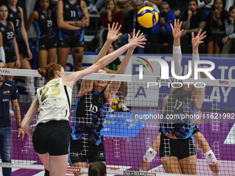 Marina Markova of VakifBank Spor Kulubu is in action during the International Trophy ''Una squadra per un sorriso,'' Final 1st-2nd place mat...