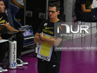 Giovanni Guidetti coaches VakifBank Spor Kulubu during the International Trophy ''Una squadra per un sorriso,'' Final 1st-2nd place match be...