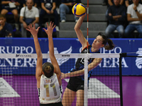 Lucille Giquel of Chieri '76 is in action during the International Trophy ''Una squadra per un sorriso,'' Final 1st-2nd place match between...