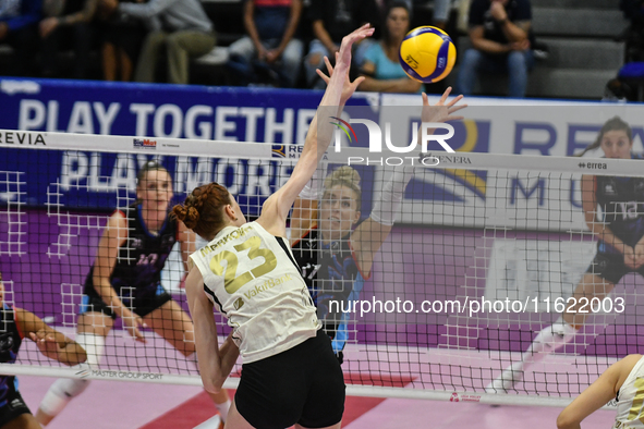 Marina Markova of VakifBank Spor Kulubu is in action during the International Trophy ''Una squadra per un sorriso,'' Final 1st-2nd place mat...