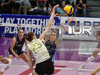 Marina Markova of VakifBank Spor Kulubu is in action during the International Trophy ''Una squadra per un sorriso,'' Final 1st-2nd place mat...