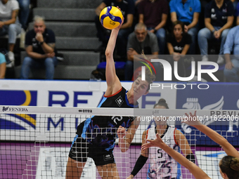 Anne Buijs of Chieri '76 is in action during the International Trophy ''Una squadra per un sorriso,'' Final 1st-2nd place match between Real...