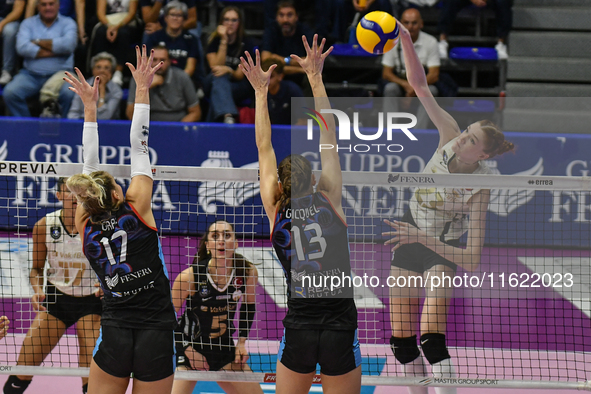 Marina Markova of VakifBank Spor Kulubu is in action during the International Trophy ''Una squadra per un sorriso,'' Final 1st-2nd place mat...