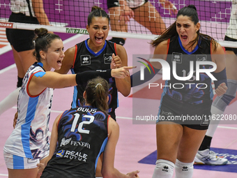 Reale Mutua Fenera Chieri '76 celebrates a point during the team's International Trophy ''Una squadra per un sorriso,'' Final 1st-2nd place...