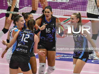 Reale Mutua Fenera Chieri '76 celebrates a point during the team's International Trophy ''Una squadra per un sorriso,'' Final 1st-2nd place...