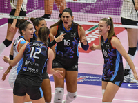 Reale Mutua Fenera Chieri '76 celebrates a point during the team's International Trophy ''Una squadra per un sorriso,'' Final 1st-2nd place...