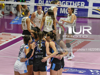 Reale Mutua Fenera Chieri '76 celebrates a point during the team's International Trophy ''Una squadra per un sorriso,'' Final 1st-2nd place...