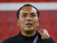 Singapore head coach Mohamed Fadzuhasny looks on before the 2025 AFC U20 Asian Cup Qualifiers Group J match between Singapore and Hong Kong,...