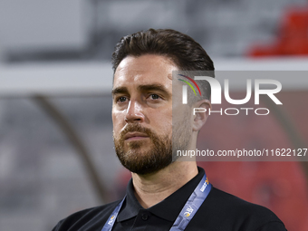 Hong Kong, China head coach Darren Arnott looks on before the 2025 AFC U20 Asian Cup Qualifiers Group J match between Singapore and Hong Kon...