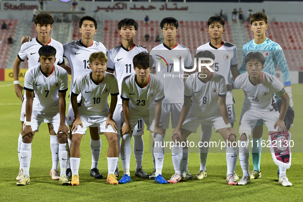 Hong Kong, China players pose for a team photo prior to the 2025 AFC U20 Asian Cup Qualifiers Group J match between Singapore and Hong Kong,...