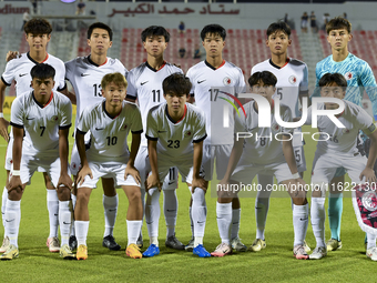 Hong Kong, China players pose for a team photo prior to the 2025 AFC U20 Asian Cup Qualifiers Group J match between Singapore and Hong Kong,...