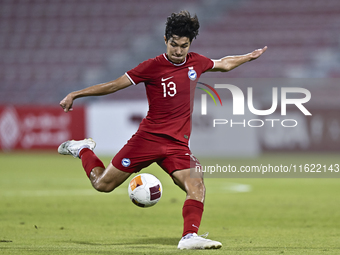 Tan-Vaissiere Louka of Singapore and Lam Ho Hei during the 2025 AFC U20 Asian Cup Qualifiers Group J match between Singapore and Hong Kong,...