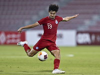 Tan-Vaissiere Louka of Singapore and Lam Ho Hei during the 2025 AFC U20 Asian Cup Qualifiers Group J match between Singapore and Hong Kong,...