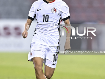 Chiu Ching Yu Sergio of Hong Kong, China, is in action during the 2025 AFC U20 Asian Cup Qualifiers Group J match between Singapore and Hong...