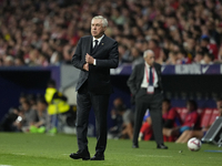 Carlo Ancelotti head coach of Real Madrid during the LaLiga match between Atletico de Madrid and Real Madrid CF  at Estadio Civitas Metropol...