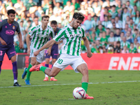 Ez Abde of Real Betis is in action during the La Liga EA Sports match between Real Betis and RCD Espanyol at Benito Villamarin in Seville, S...