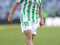 Ez Abde of Real Betis runs with the ball during the La Liga EA Sports match between Real Betis and RCD Espanyol at Benito Villamarin in Sevi...