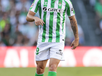 Iker Losada of Real Betis is in action during the La Liga EA Sports match between Real Betis and RCD Espanyol at Benito Villamarin in Sevill...