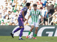 Ez Abde of Real Betis runs with the ball during the La Liga EA Sports match between Real Betis and RCD Espanyol at Benito Villamarin in Sevi...