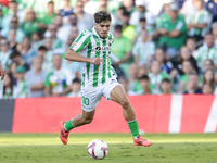 Ez Abde of Real Betis runs with the ball during the La Liga EA Sports match between Real Betis and RCD Espanyol at Benito Villamarin in Sevi...