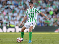 Sergi Altimira of Real Betis passes the ball during the La Liga EA Sports match between Real Betis and RCD Espanyol at Benito Villamarin in...