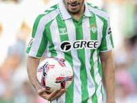 Ez Abde of Real Betis is in action during the La Liga EA Sports match between Real Betis and RCD Espanyol at Benito Villamarin in Seville, S...