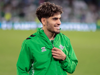 Ez Abde of Real Betis shows appreciation to fans during the La Liga EA Sports match between Real Betis and RCD Espanyol at Benito Villamarin...