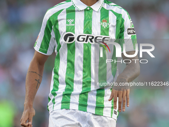 Natan Bernardo de Souza of Real Betis is in action during the La Liga EA Sports match between Real Betis and RCD Espanyol at Benito Villamar...