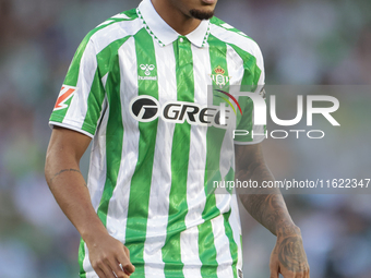 Natan Bernardo de Souza of Real Betis is in action during the La Liga EA Sports match between Real Betis and RCD Espanyol at Benito Villamar...