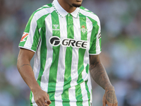 Natan Bernardo de Souza of Real Betis is in action during the La Liga EA Sports match between Real Betis and RCD Espanyol at Benito Villamar...