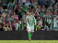 Giovani Lo Celso of Real Betis celebrates a goal during the La Liga EA Sports match between Real Betis and RCD Espanyol at Benito Villamarin...