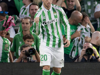 Giovani Lo Celso of Real Betis celebrates a goal during the La Liga EA Sports match between Real Betis and RCD Espanyol at Benito Villamarin...