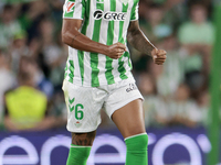 Natan Bernardo de Souza of Real Betis celebrates winning during the La Liga EA Sports match between Real Betis and RCD Espanyol at Benito Vi...