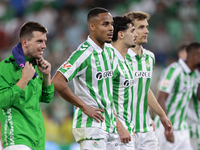 Natan Bernardo de Souza of Real Betis shows appreciation to fans during the La Liga EA Sports match between Real Betis and RCD Espanyol at B...