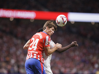 Robin Le Normand of Atletico de Madrid is in action during the La Liga 2024/25 match between Atletico de Madrid and Real Madrid at Civitas M...