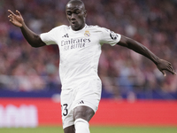 Ferland Mendy of Real Madrid is in action during the La Liga 2024/25 match between Atletico de Madrid and Real Madrid at Civitas Metropolita...