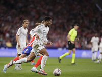 Jude Bellingham of Real Madrid is in action during the La Liga 2024/25 match between Atletico de Madrid and Real Madrid at Civitas Metropoli...