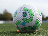 A detailed view of a Barclays Women's Championship match ball during the FA Women's Championship match between Durham Women FC and Birmingha...