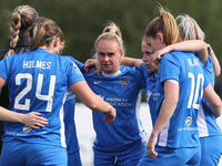 Beth Hepple of Durham Women stands in the huddle during the FA Women's Championship match between Durham Women FC and Birmingham City at Mai...